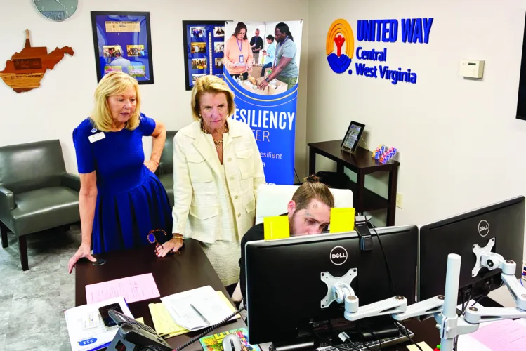 Capito learns about WV211 services in Charleston stop